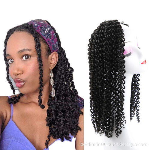 18inch 24inch Freetress Passion Twist Water Wave Long Bohemian Curl Braids Preloop Hook Crochet Curly Synthetic Hair Extension